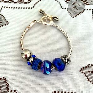 Silver Beaded Charm Bracelet